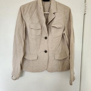 Style&co.Petite Women's Tan Blazer Academy, Preppy 
Size 12P
#012